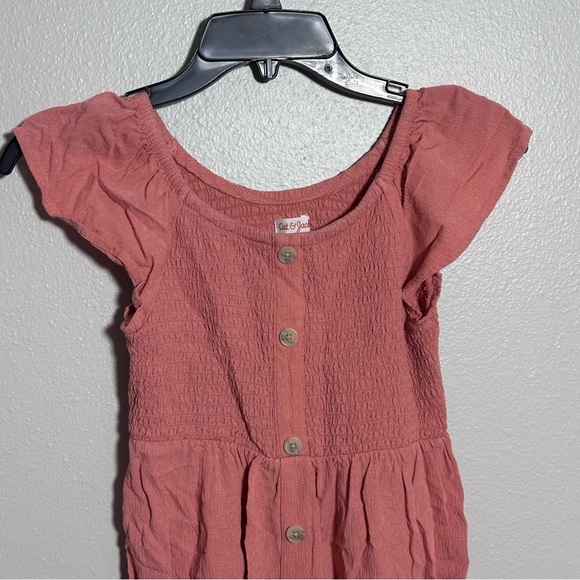 Cat & Jack Kids Girls Orange Smocked Summer Dress size L(10/12). - Picture 4 of 8